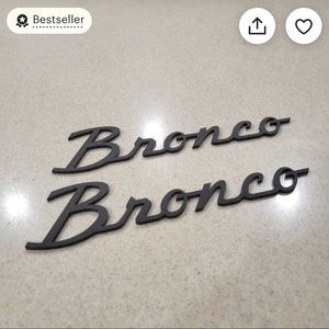 Bronco 3D Raised Emblem Badge Letters (Pair), NEW